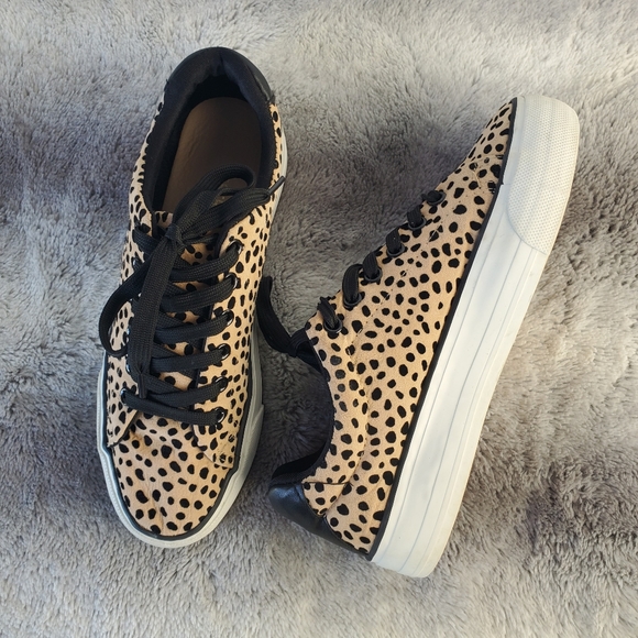 Restricted Shoes - RESTRICTED Leopard Print Sneakers, sz 8